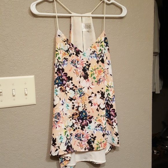 Express Tops - Floral high low tank top